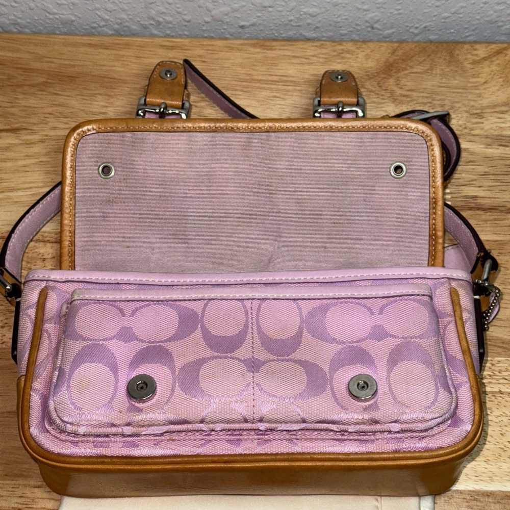 Coach Pink and Tan Crossbody Bag - Picture 8 of 16